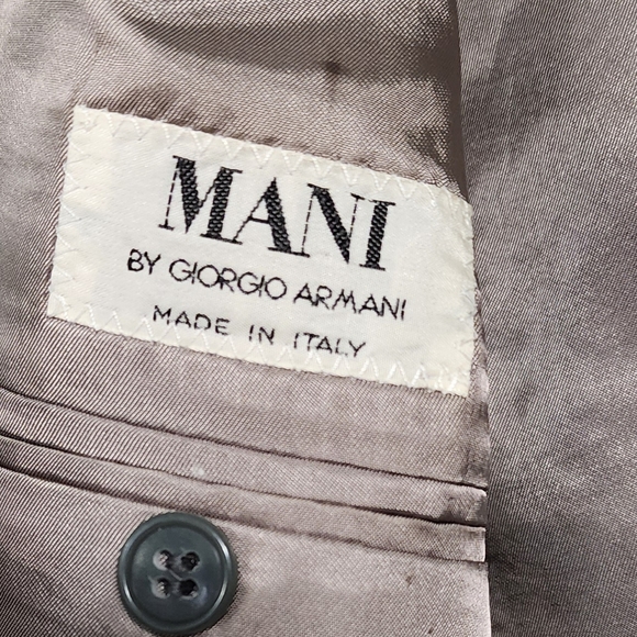 Mani By Giorgio Armani Mens Black White Blue Stripes Blazer / Suit Jacket - Picture 2 of 6